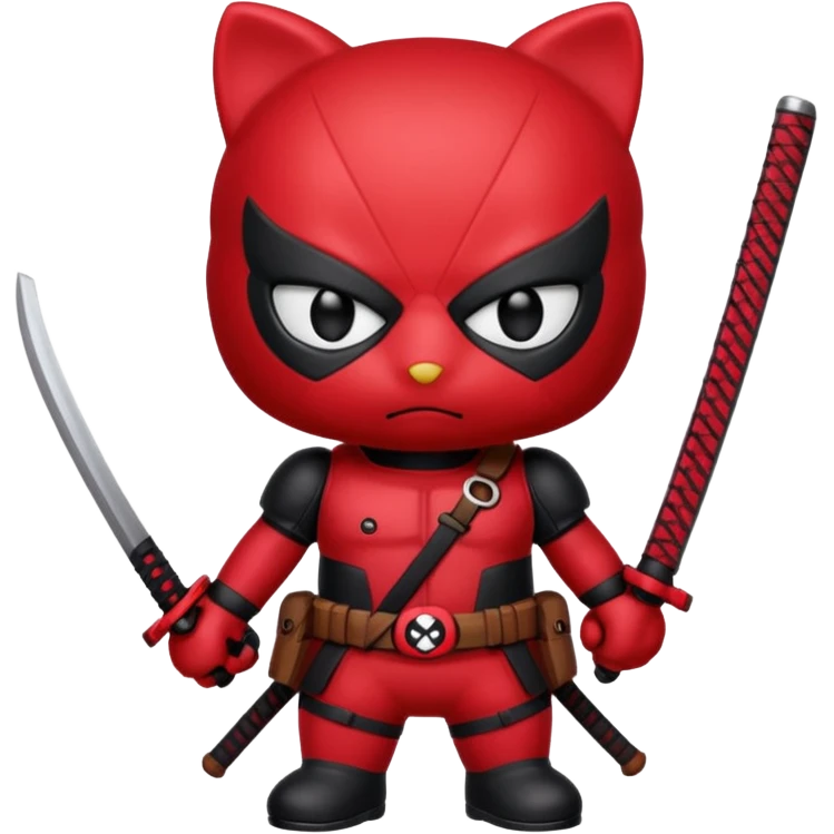 Hello kitty being deadpool emoji