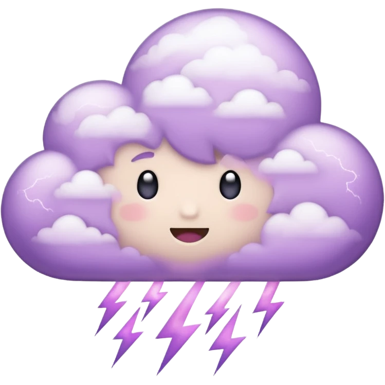 cloud with pale purple lightning emoji