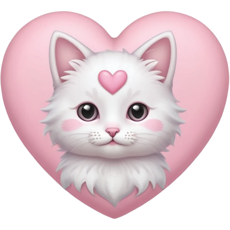 pastel heart with a kitten motif emoji