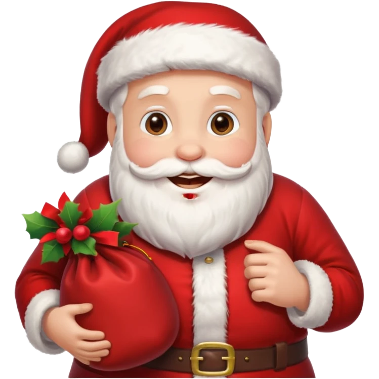“Let Santa Claus smile with his bag in his hand; let the background be pure white.” emoji