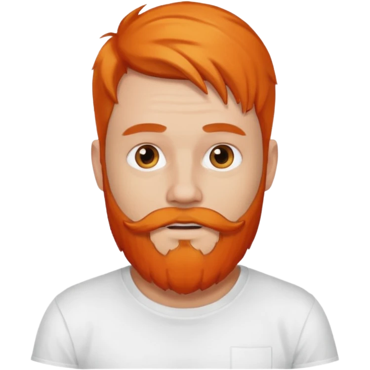 man with orange beard in white t shirt emoji