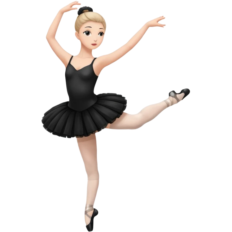 full body balet with black tutu holding ball emoji