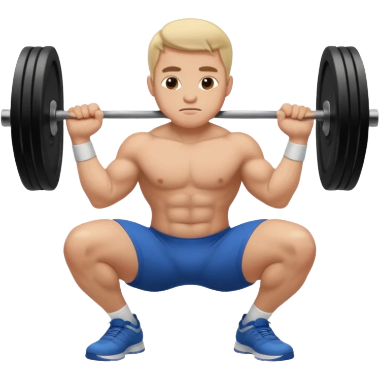Guy squating no weights emoji