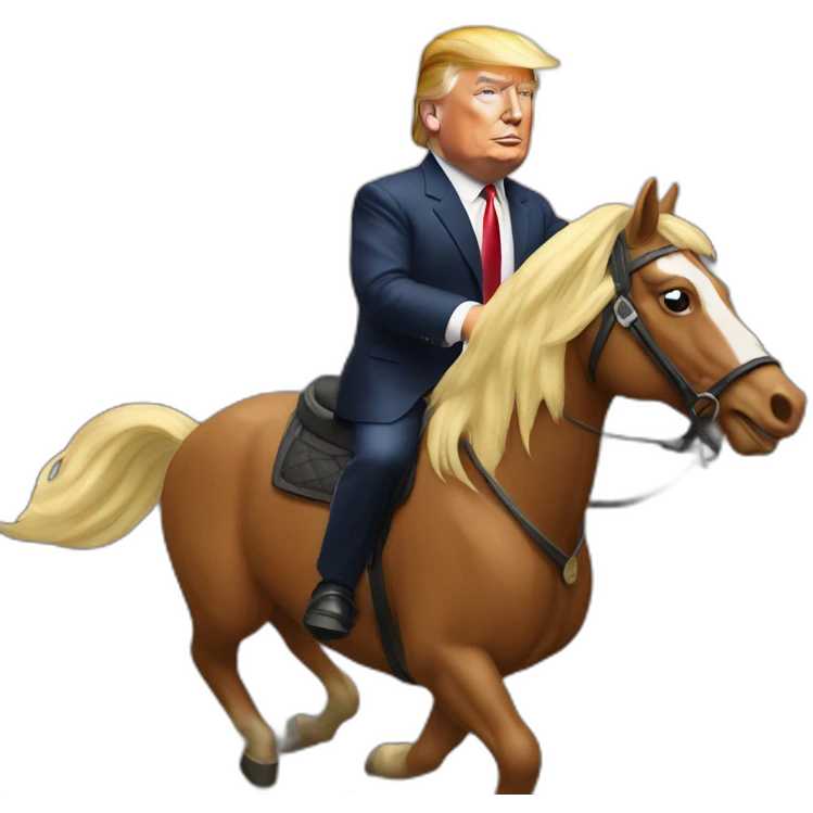 Donald trump riding a horse emoji