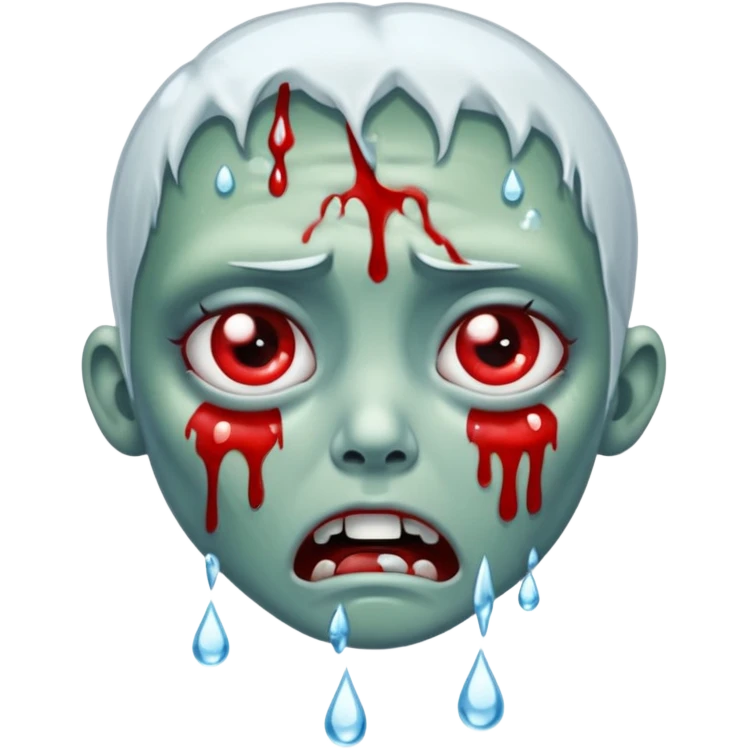 zombie crying with tears water droplets no blood  emoji