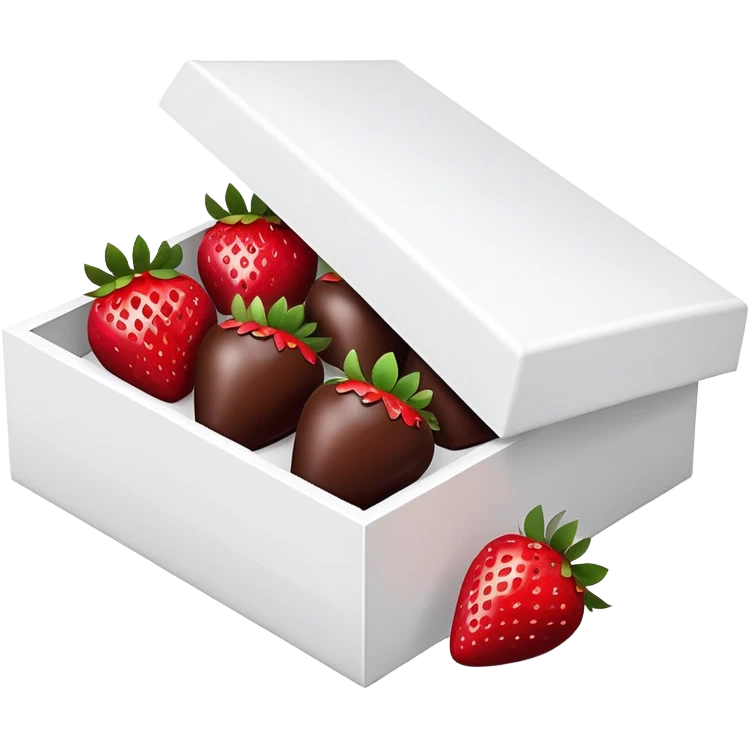 Chocolate-covered strawberries in a white box emoji