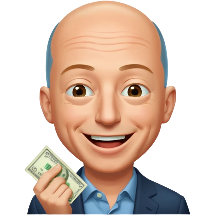 jeff bezos sniff money and laughing emoji