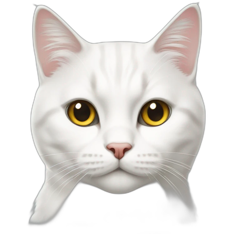 white scottish straight cat emoji