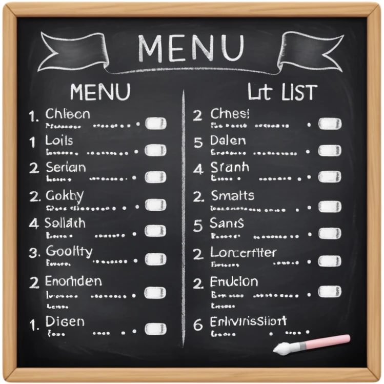 menu list emoji