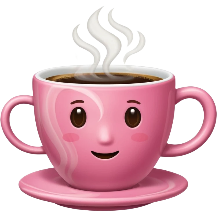 A pink cup of coffee emoji