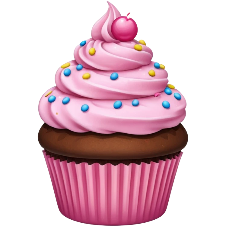 Cupcake with pink icing emoji