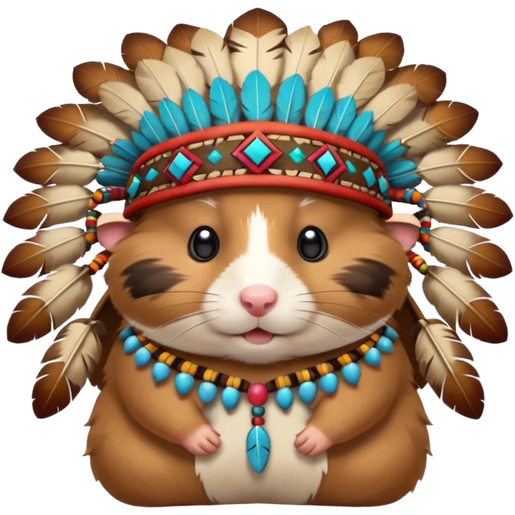 hamster in a Native American costume emoji