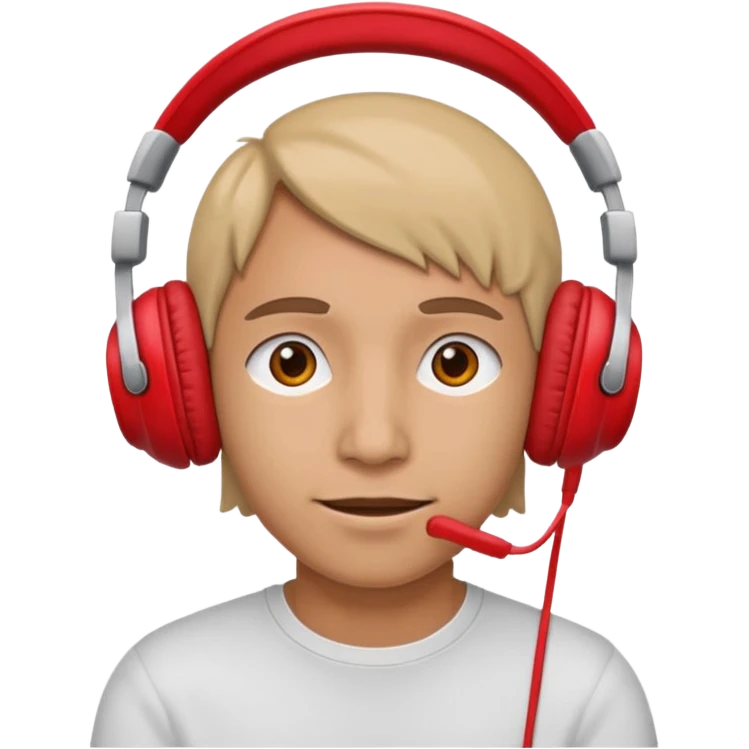 w,red headphone emoji