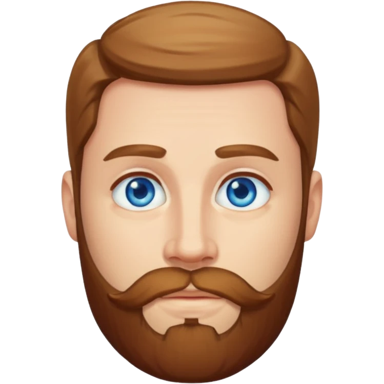 Man met een baard en felle blauwe ogen emoji