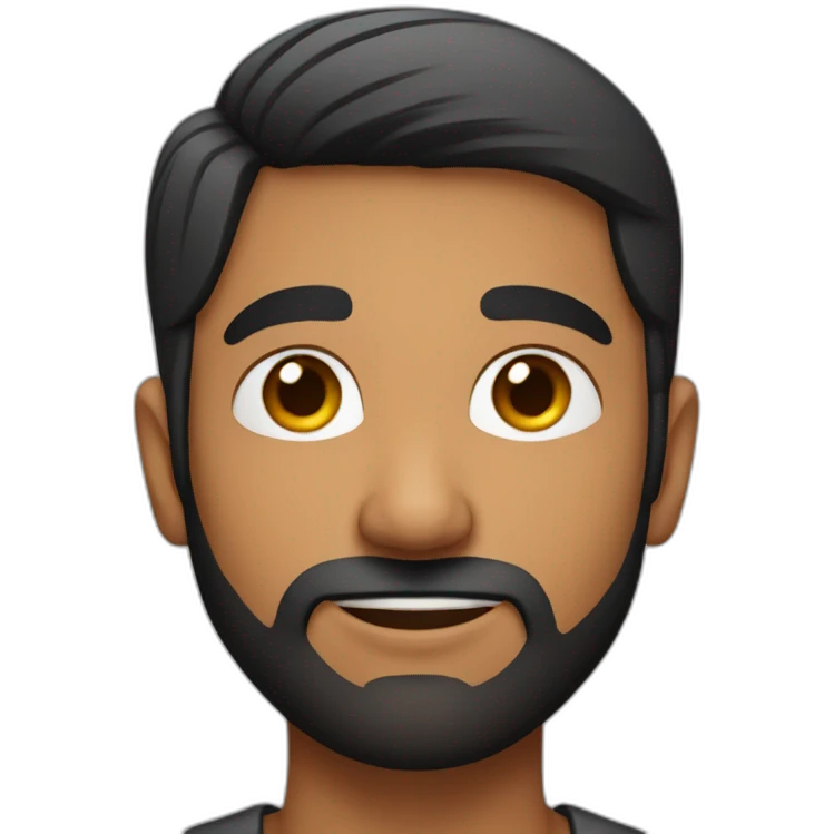 Indian man with stubble and black short hair emoji