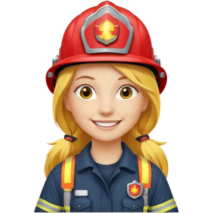 girl fireman with long yellow hair emoji