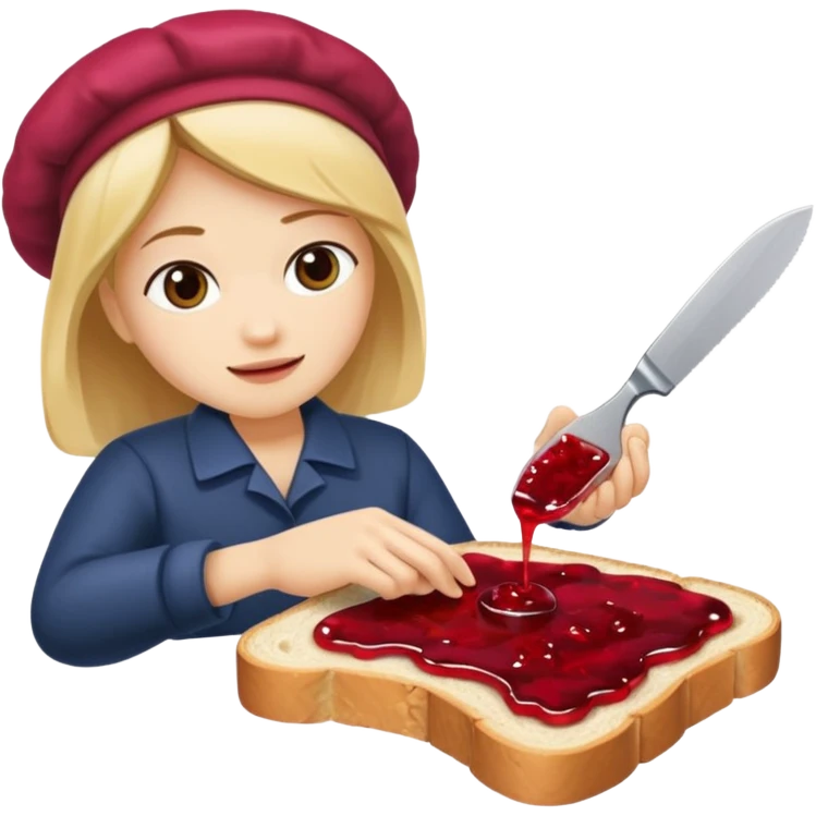 나이프로 식빵에 잼 바르기 emoji