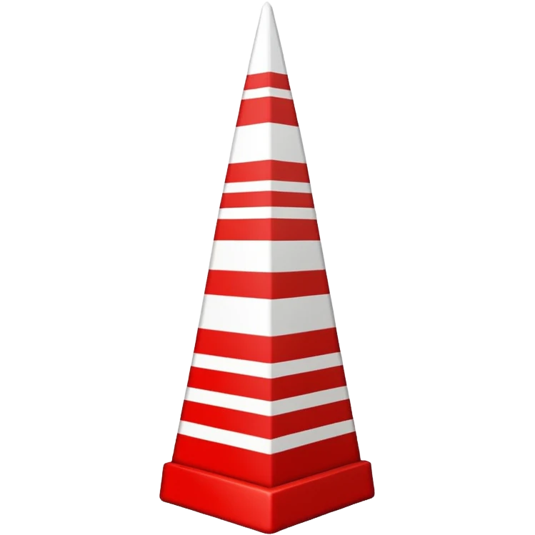 Red and white Christmas obelisk emoji