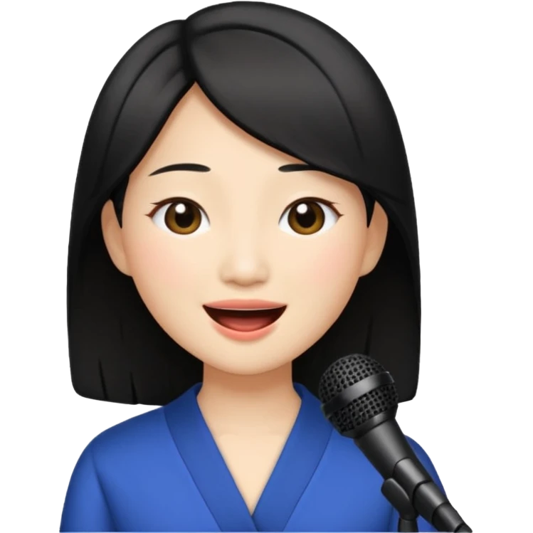 asian woman singing no microphone emoji