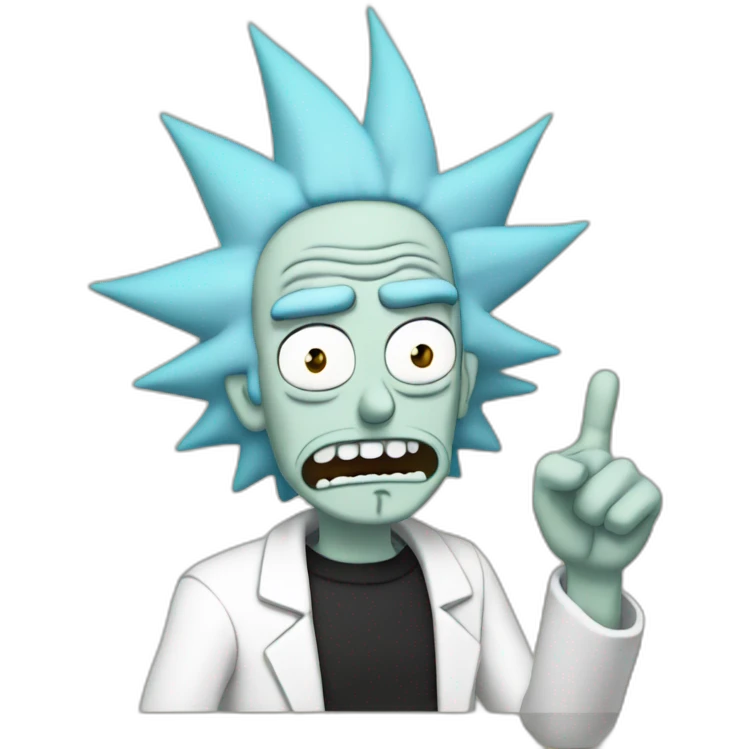 Rick Sanchez with one finger up emoji