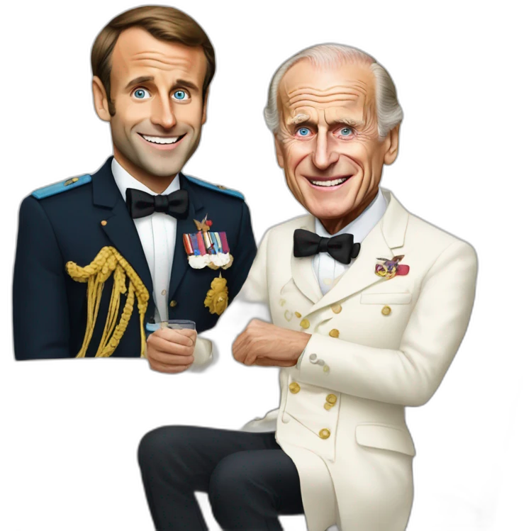 Party with Emmanuel Macron and Prince Phillip emoji