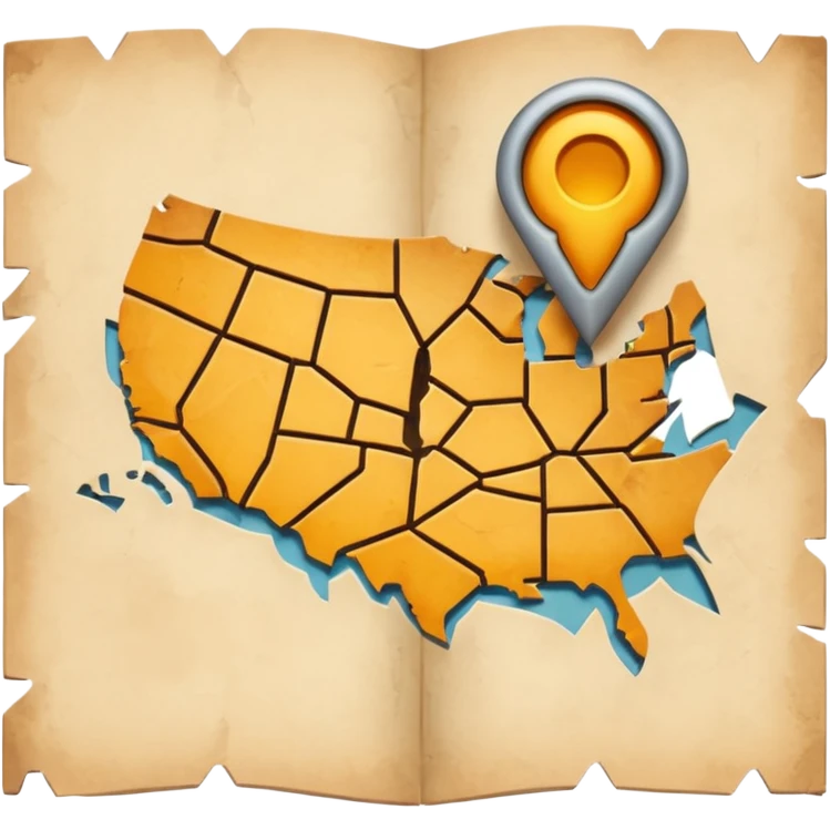 a broken map emoji