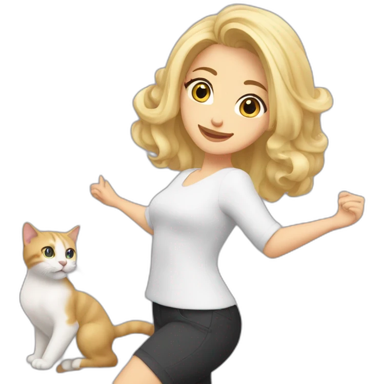 Martha Biadun blonde hair dance with cat emoji