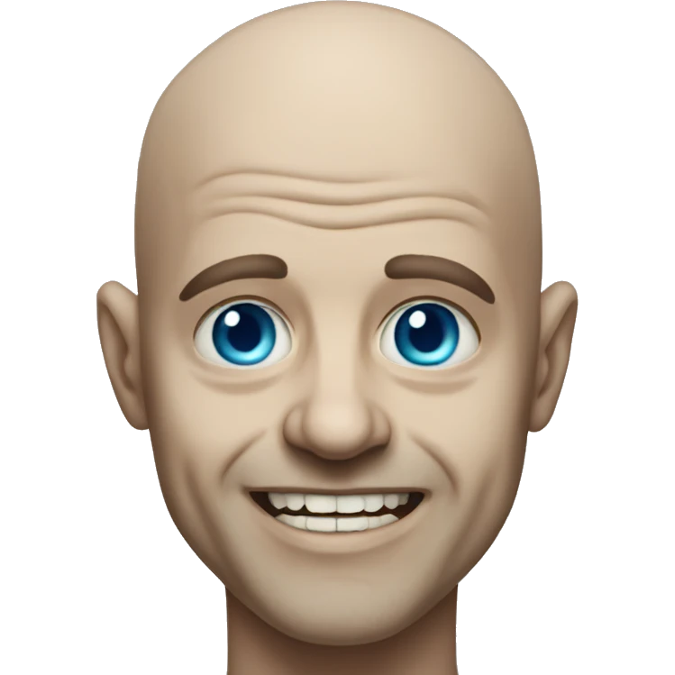 bald grin horror portrait blue eyes  emoji