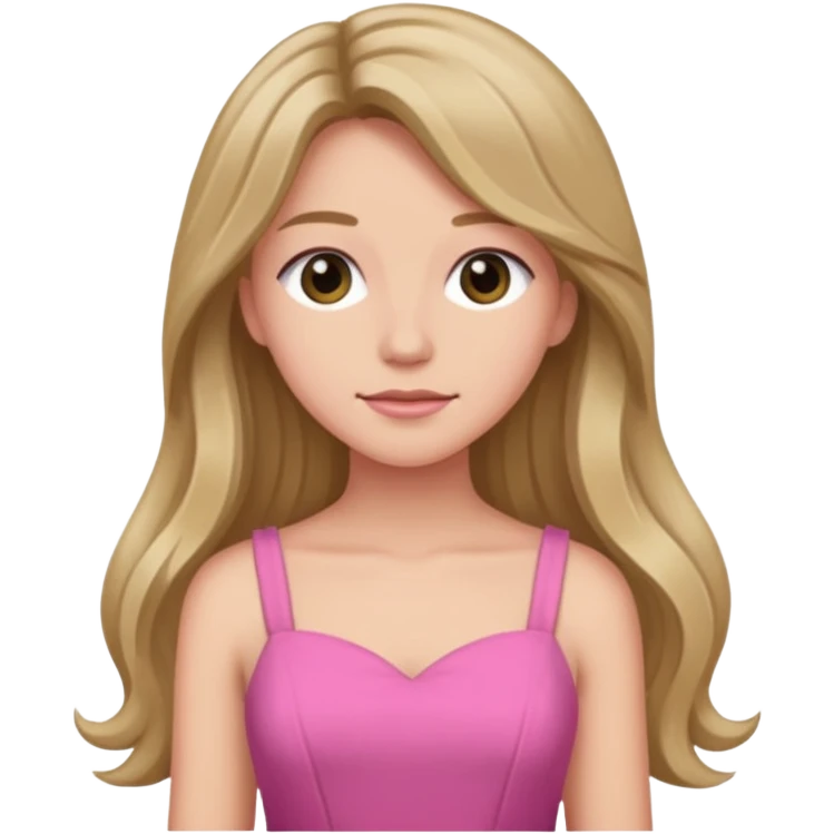 Jocelyn from The Idol with dark blonde long hair, pink outfit emoji