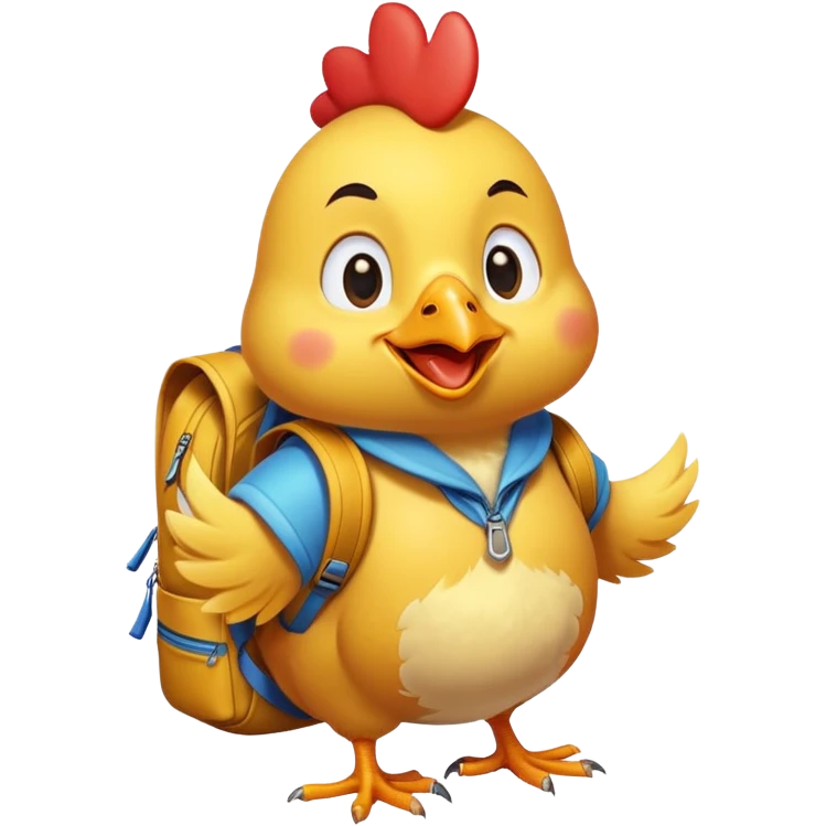 Chicken that doesn’t go to school, but he loves school emoji