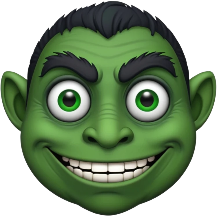 Black troll face with dollar eyr emoji