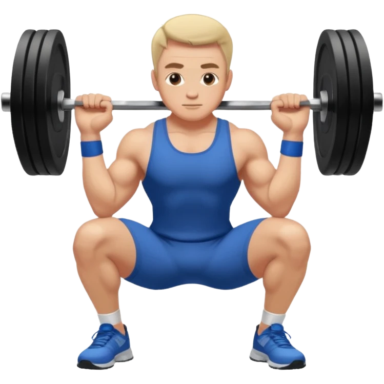 Guy squating no weights emoji