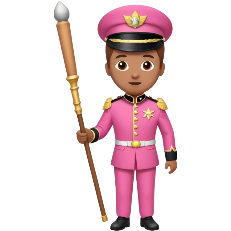 Parade Marchers, drum major, pink uniform emoji