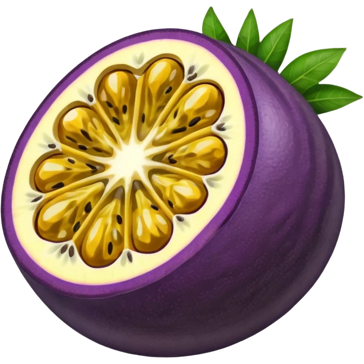 A passion fruit emoji