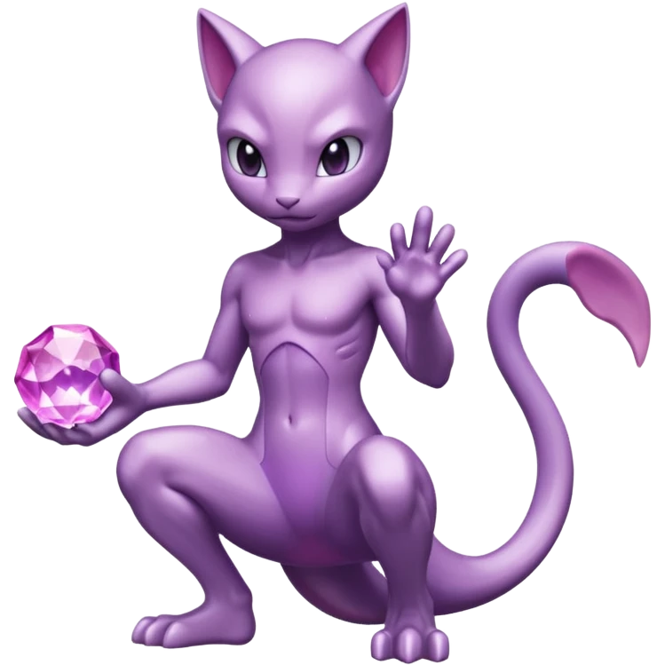 Pokemon legendary purple and pink crystal mewtwo emoji