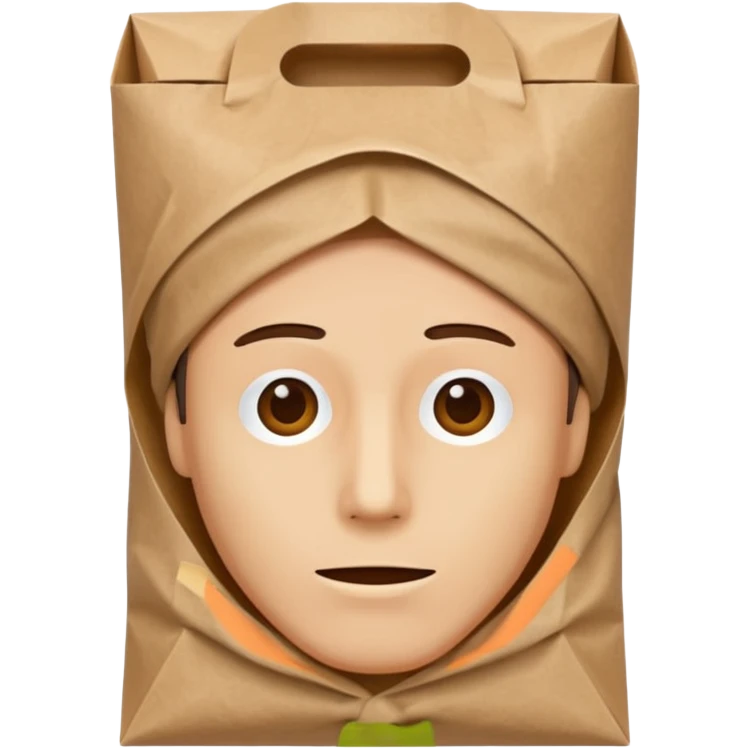 Man with paper bag over head emoji