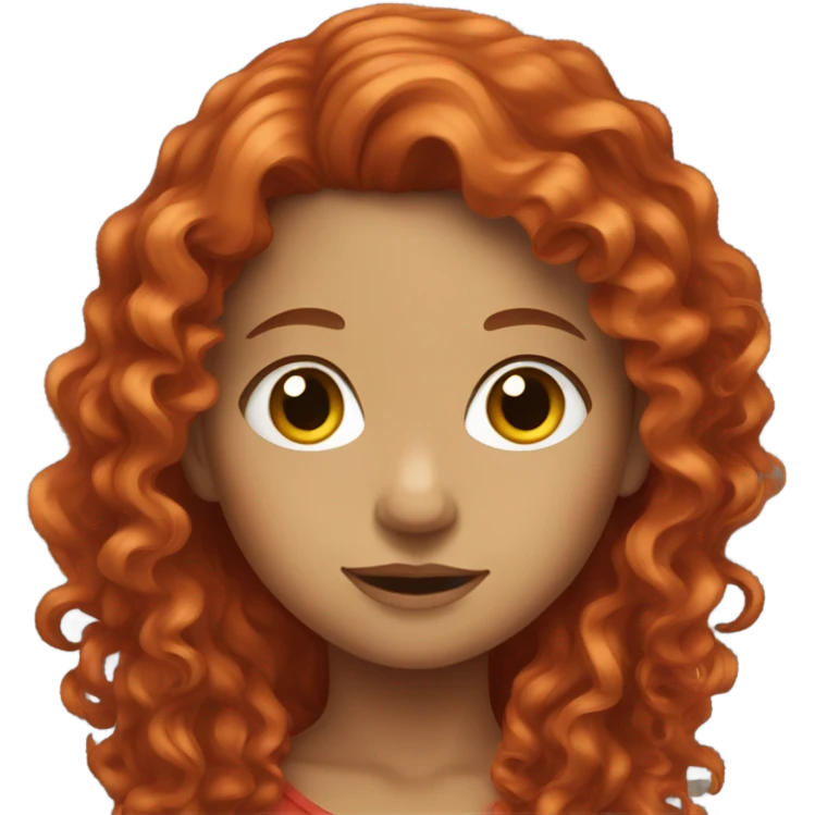 Girl with long red curly hair emoji