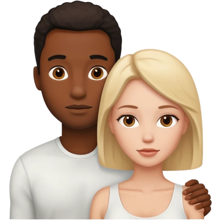 Black man white woman having sex emoji