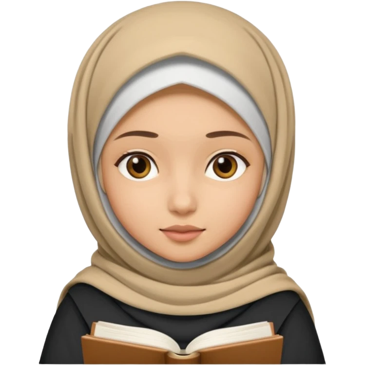 فتاة محجبه تدرس  emoji