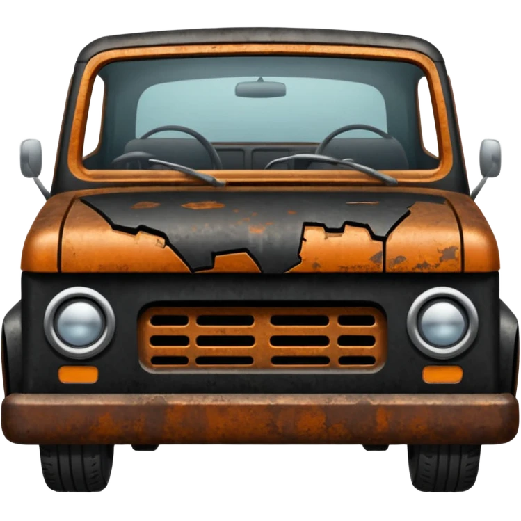 Broken Urban Vehicle black emoji