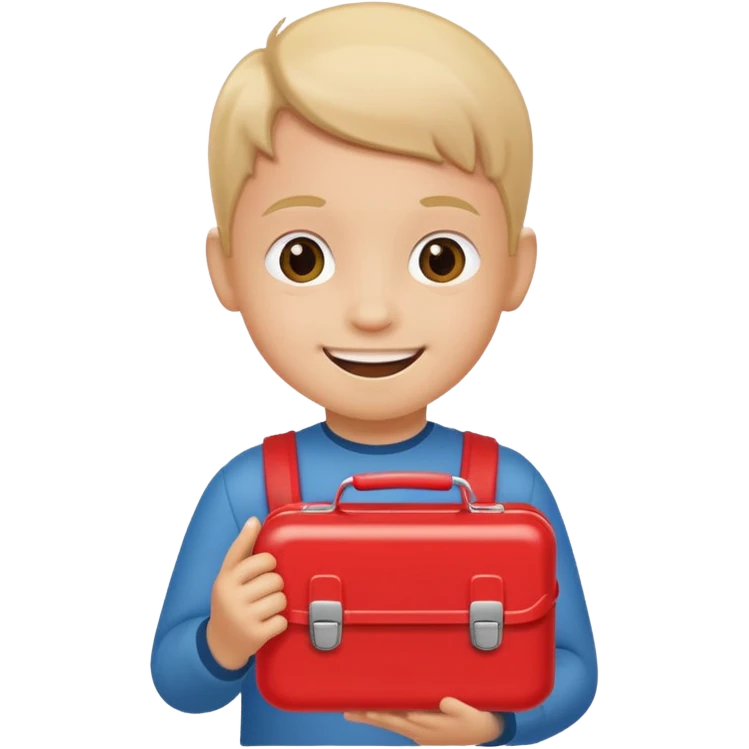 child with lunchbox emoji