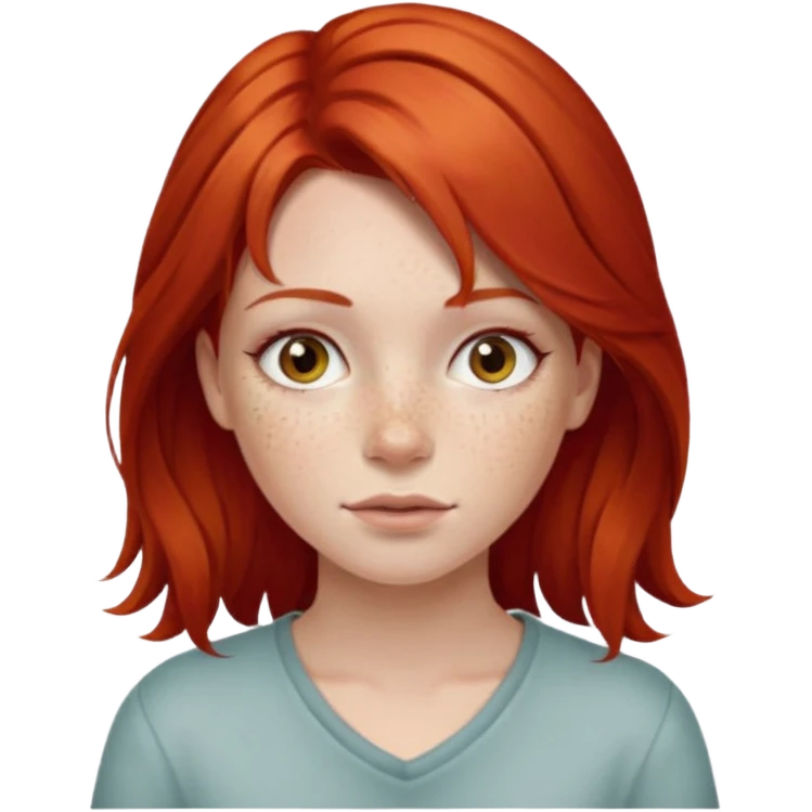 Garota ruiva cabelo comprido  emoji