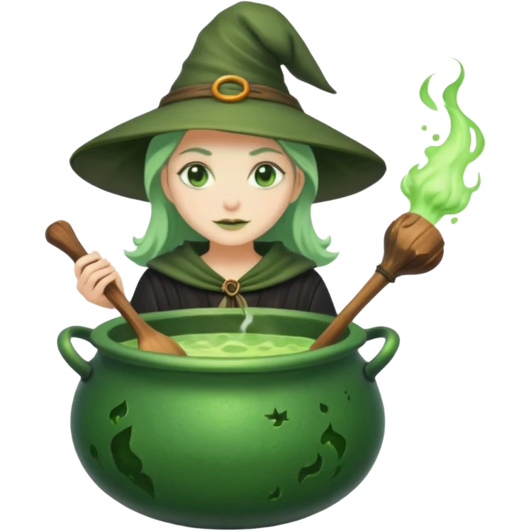 green witch cooking potion emoji