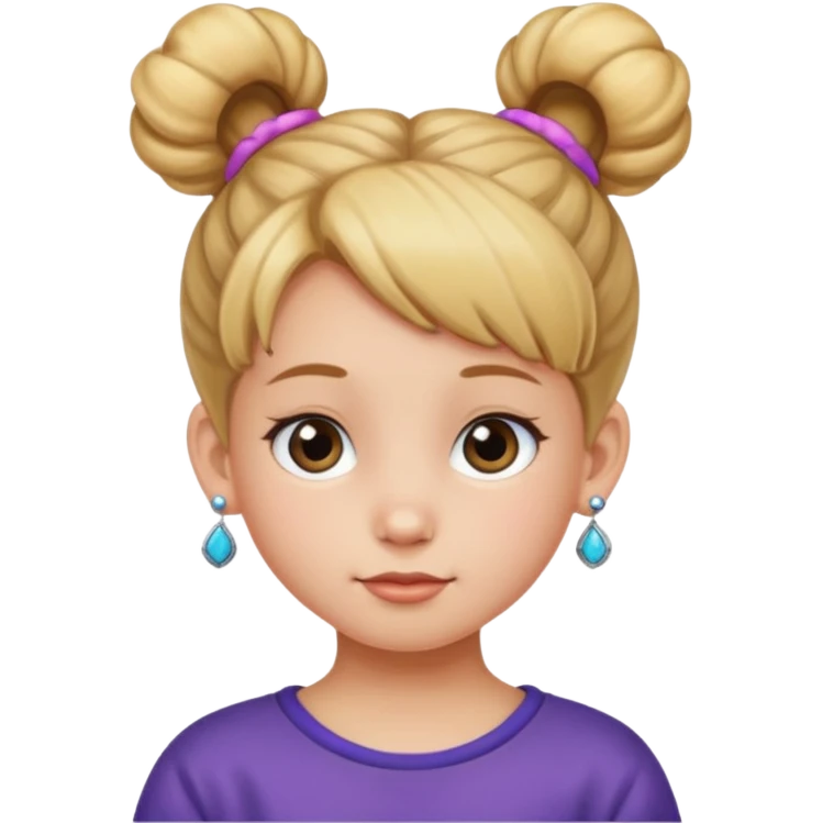 bun haired kid with earrings emoji
