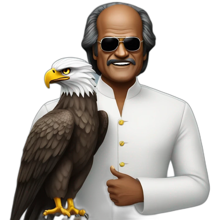 Rajnikanth with eagle emoji