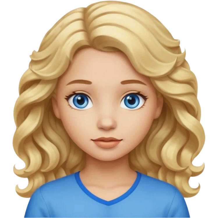 Girl with light skin blonde wavy hair emoji