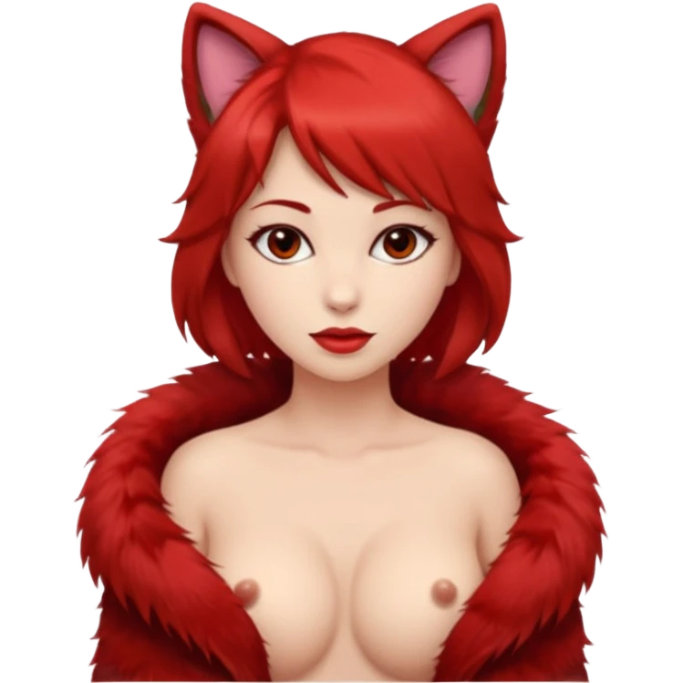 Furry pelage rouge femelle poitrine moyenne très sexy emoji