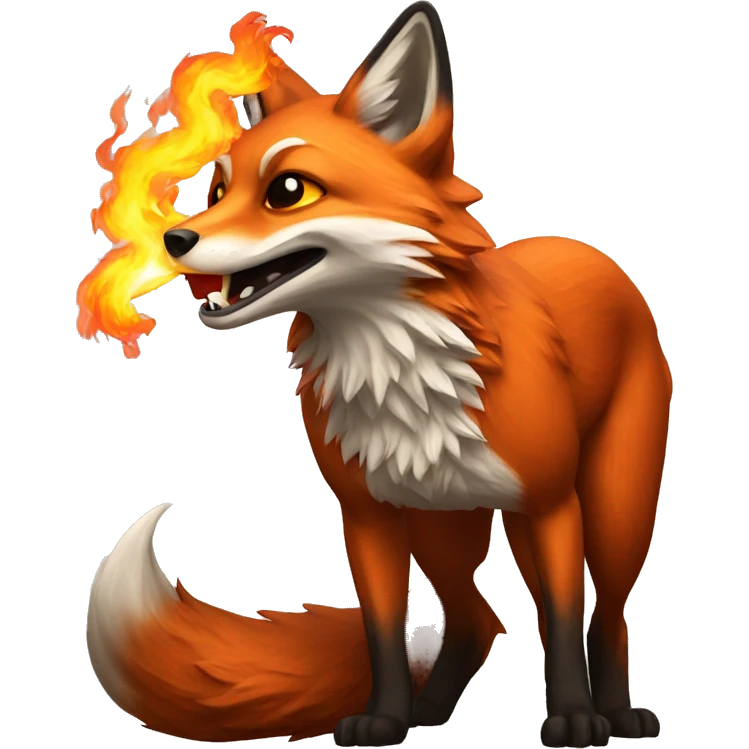 
fire breathing fox emoji
