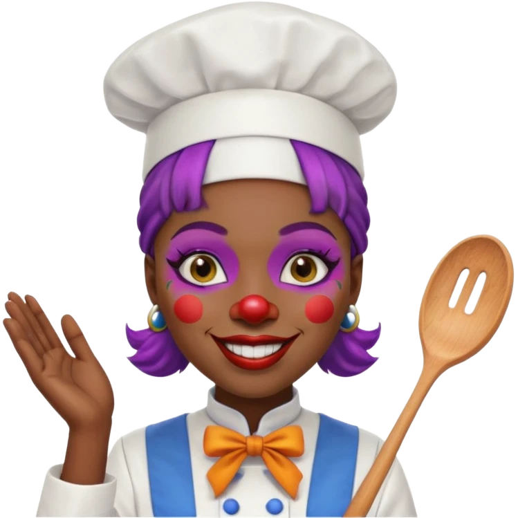 black woman clown chef emoji