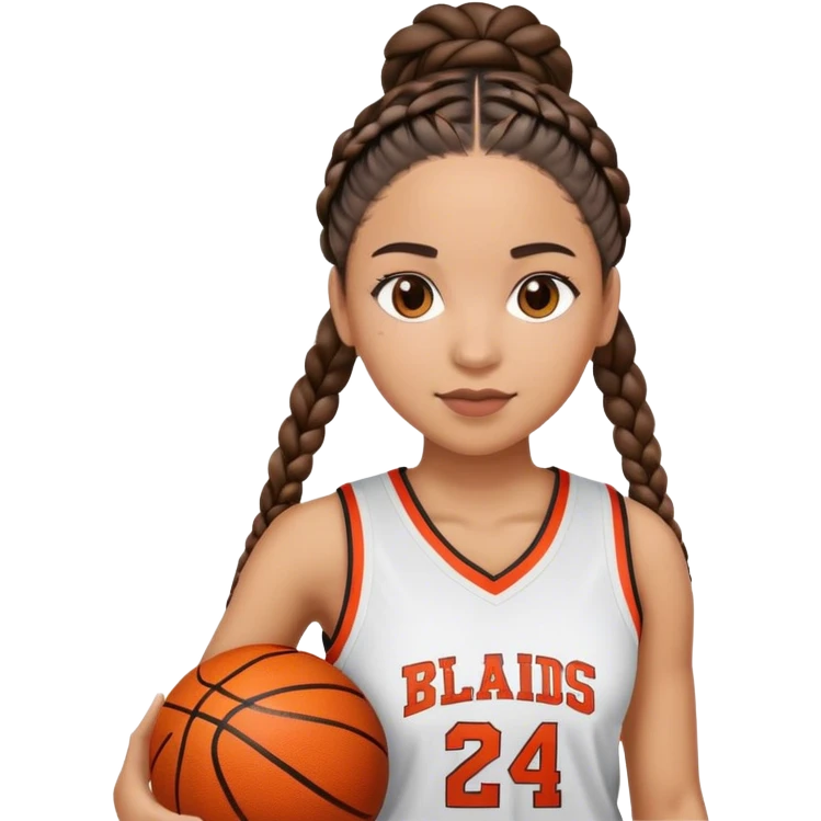 Latino woman with braids basketball player  emoji